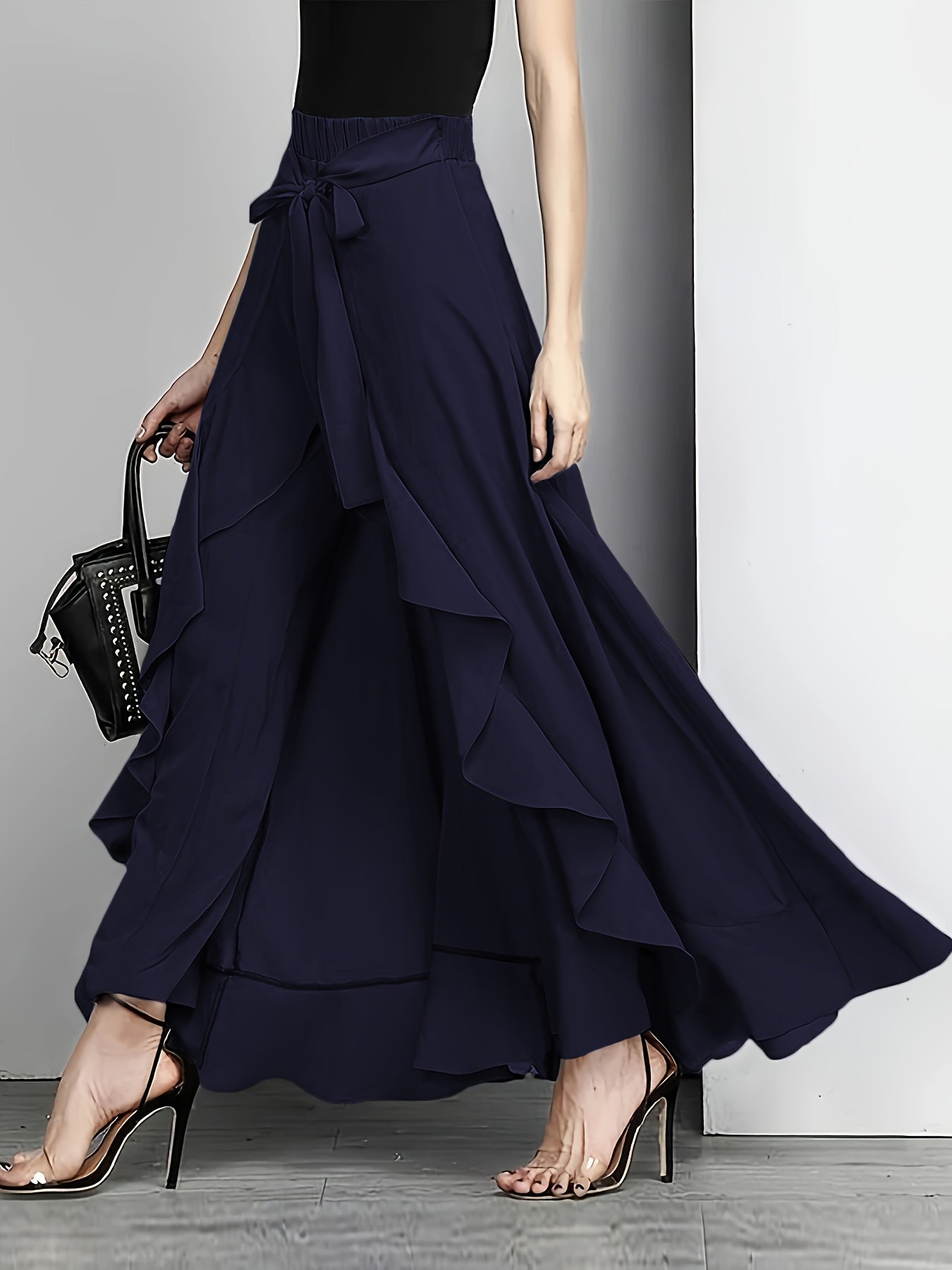 New autumn high waist chiffon pants