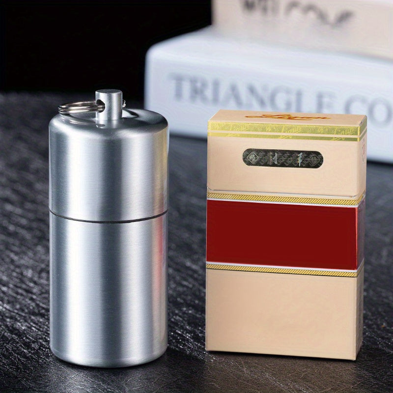 1pc Sleek Brass-Toned Waterproof Metal Cigarette Case