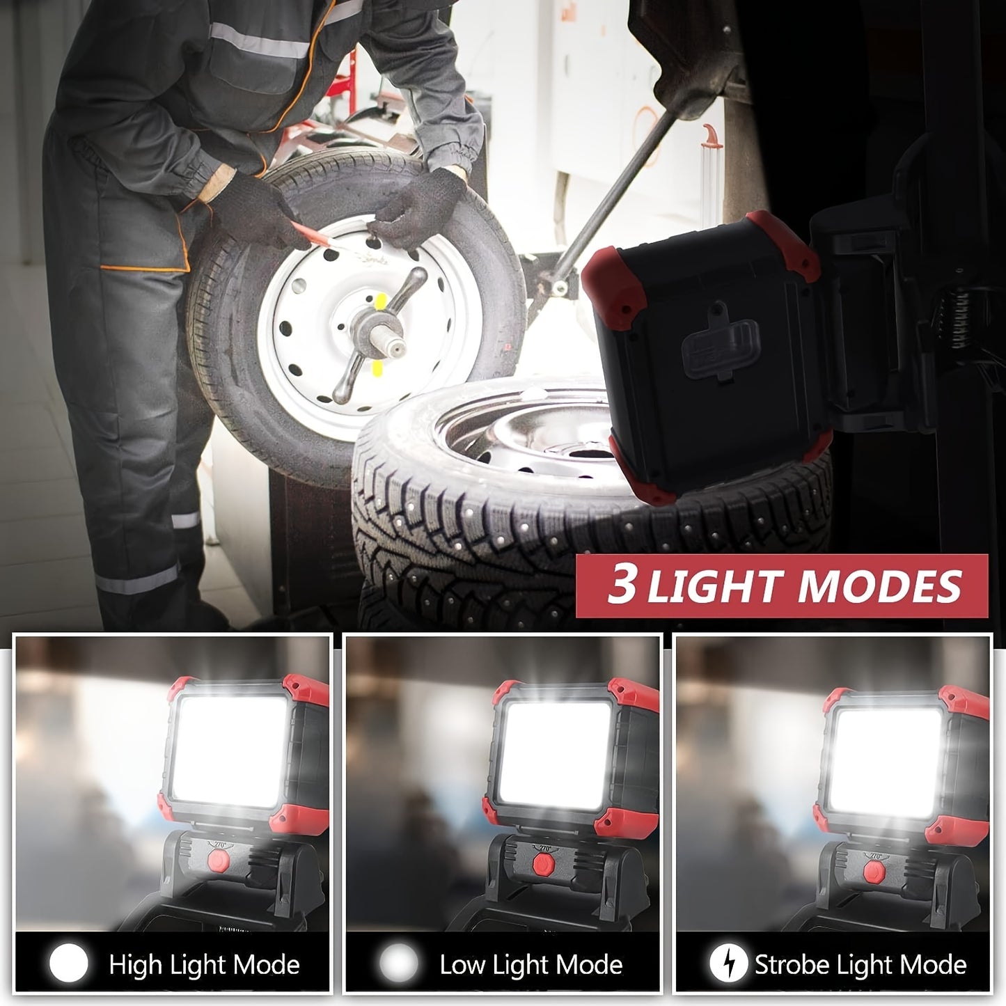 LED Rechargeable Work Light with Clamp