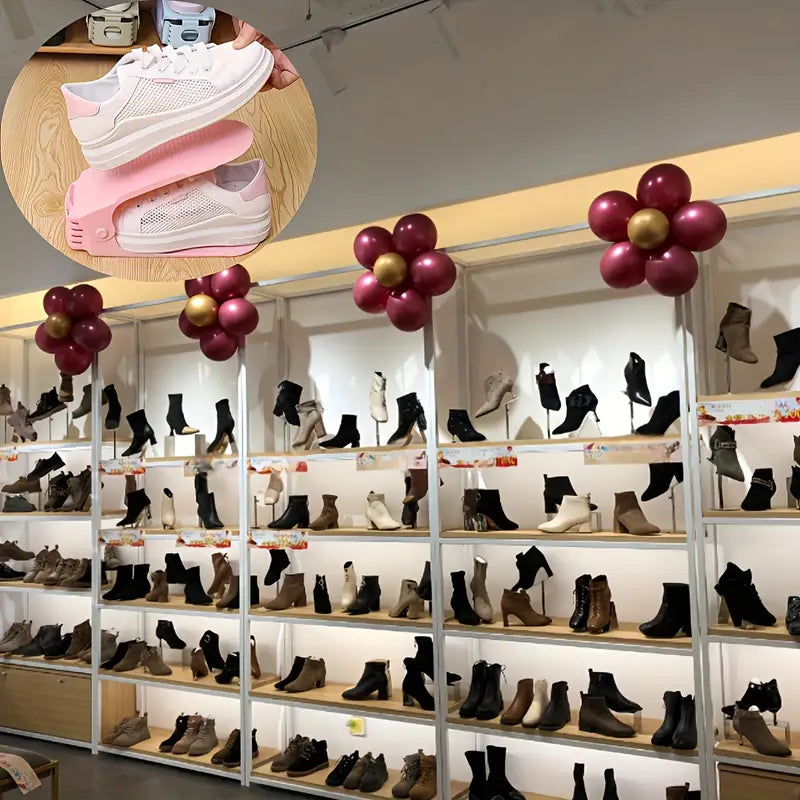 10pcs Adjustable Plastic Shoe Racks