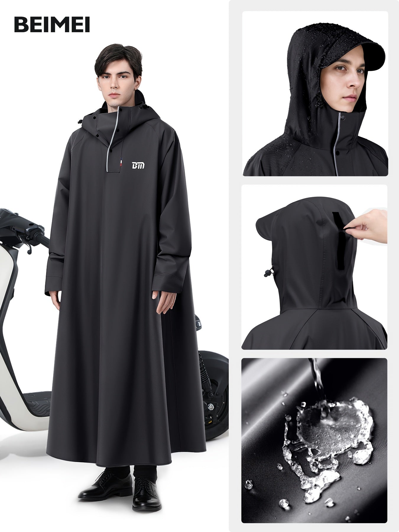 Men's Full-Coverage Motorcycle Raincoat