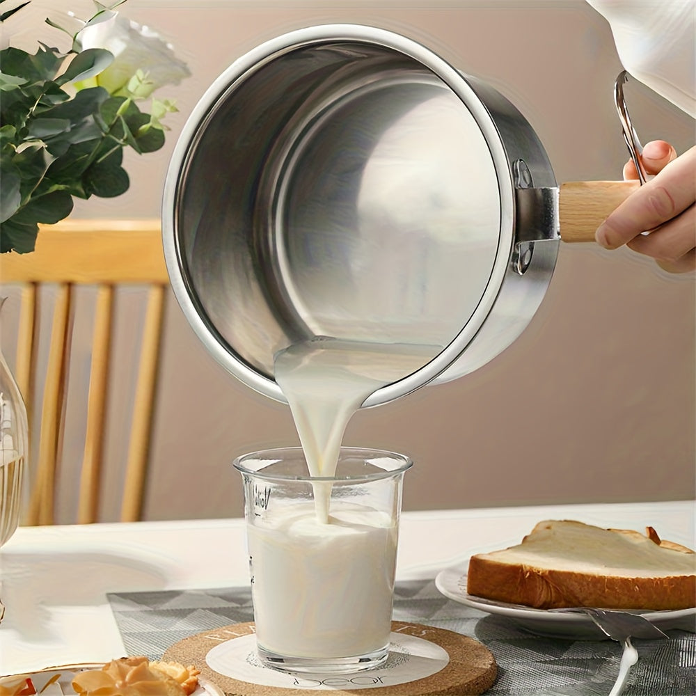 Stainless Steel Deep Fryer with Wooden Handle