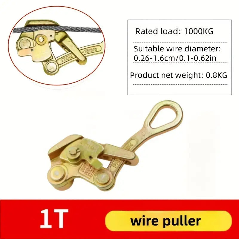 1pc Heavy-Duty Steel Cable Clamp with Adjustable Pulling Tool