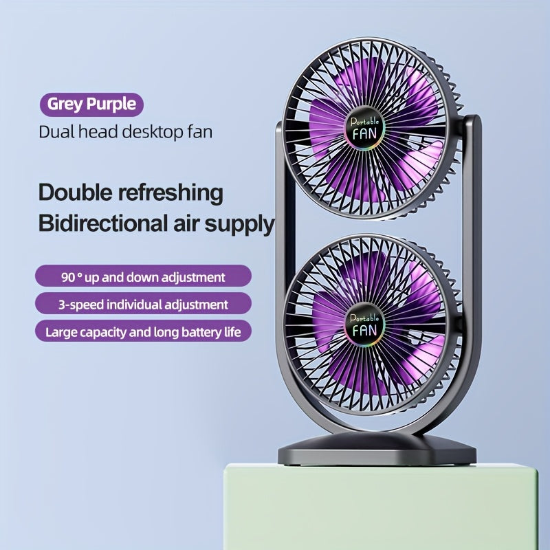 powerful dual-head fan, suitable for outdoor camping