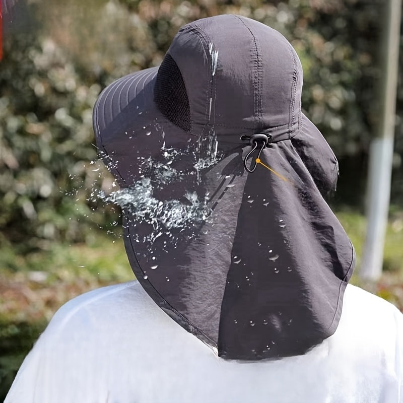 Breathable Mesh Sun Hat with Integrated Face Mask and Shawl