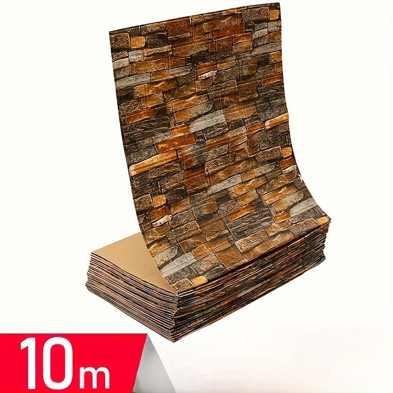 Retro 3D Wall Sticker, Imitation Brick Plane Furniture Sticker