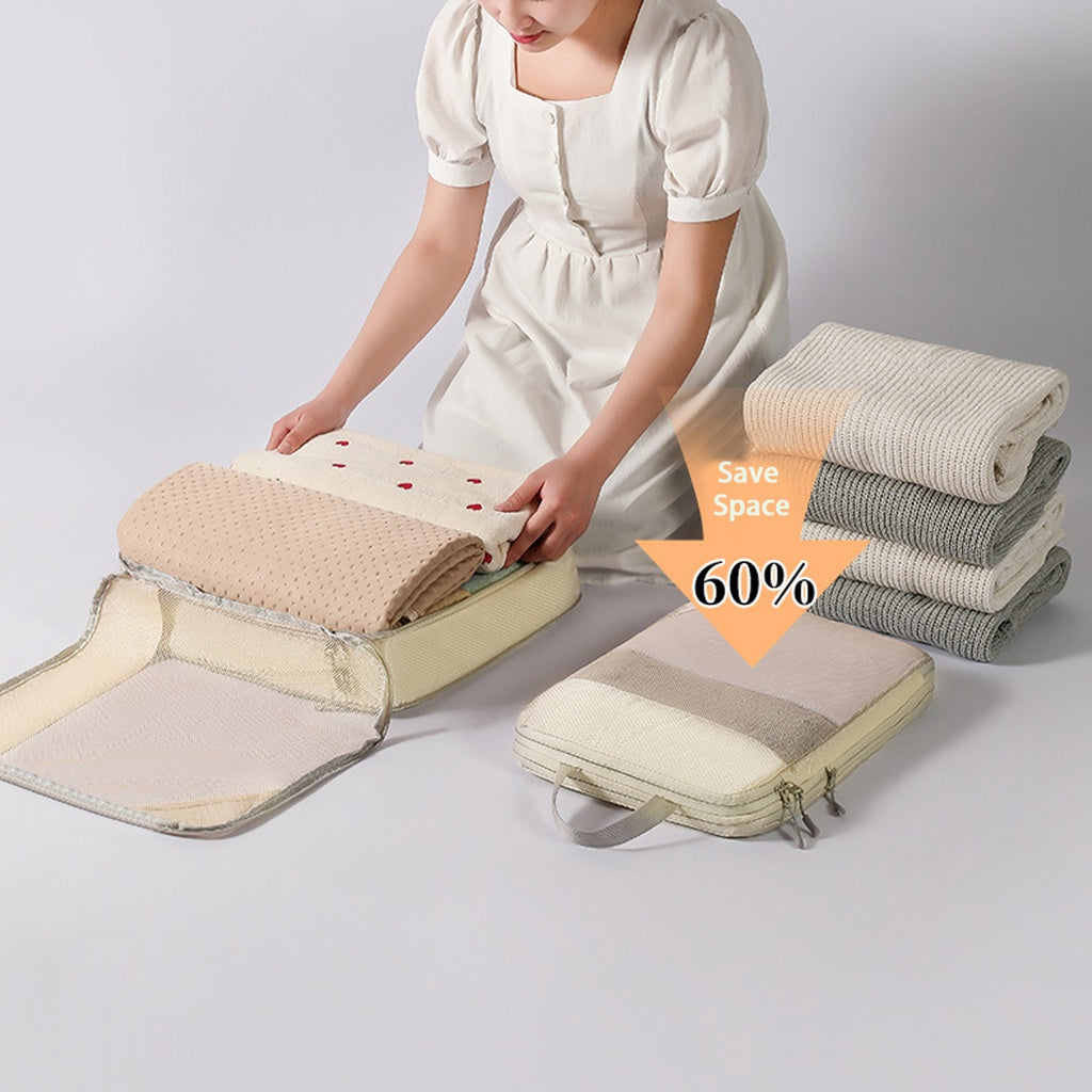 Set of 5 Luggage Organizer Packing Cubes Travel Clothes Storage Bag