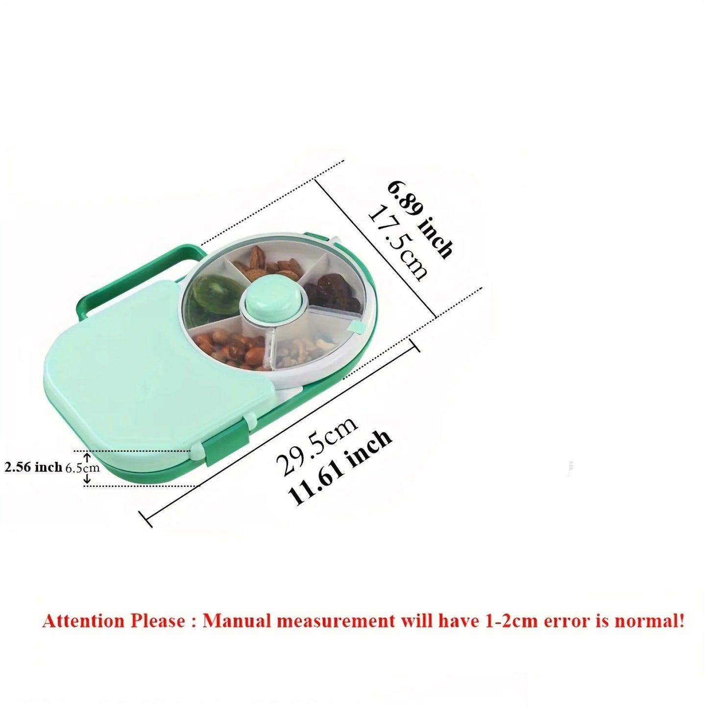 1pc Portable Tote Bag Rotating Lunch Box