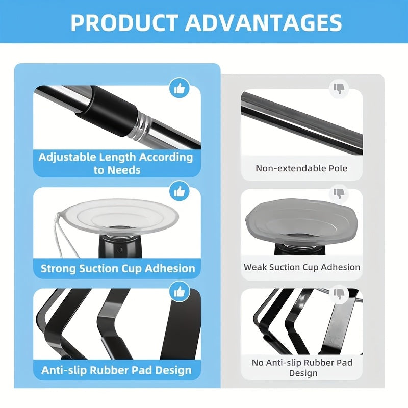 1pc 12ft Extendable Metal Light Bulb Changer with Suction Cup