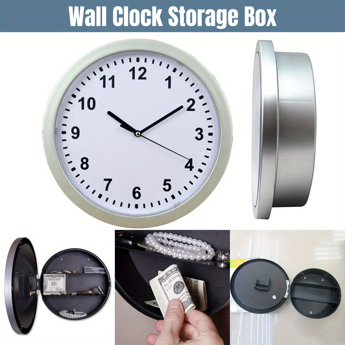 Vintage Wall Clock Featuring a Hidden Safe And Jewelry Compartment