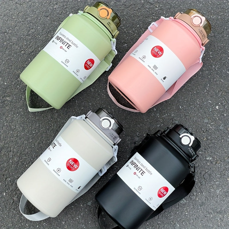 1pc Stainless Steel Insulated Tumbler 1000ml Large Capacity with Handle