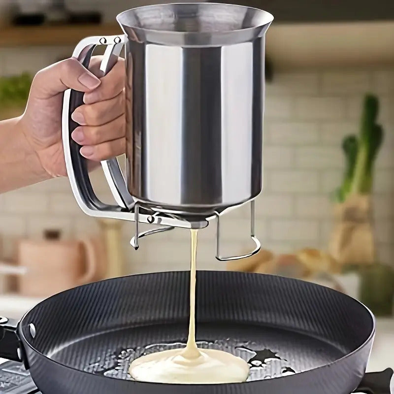 1pc Stainless Steel Pancake Batter Dispenser with Handle