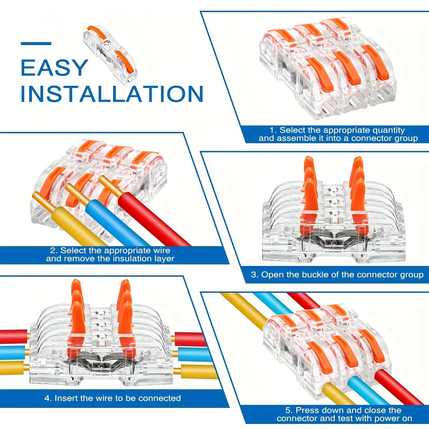 100pcs  Quick Connect Wire Connectors