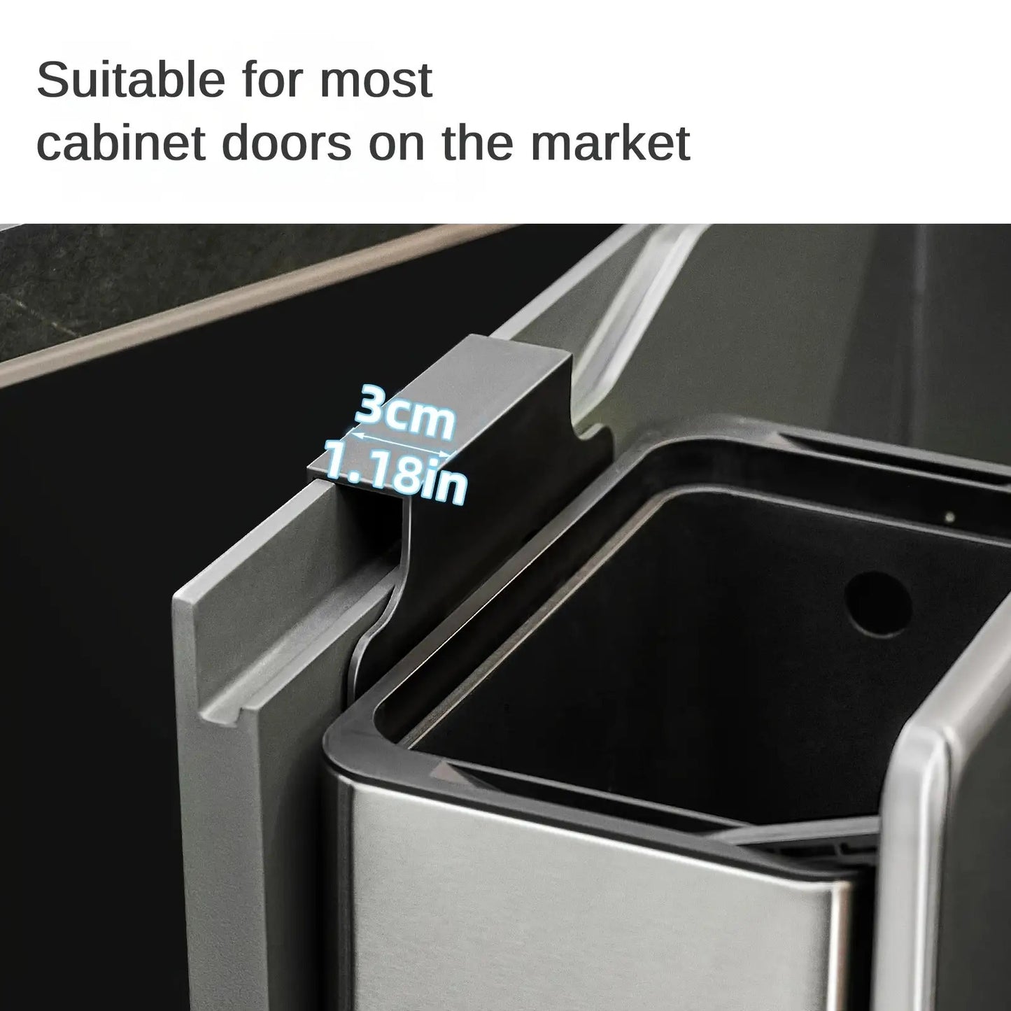 1pc Stainless Steel Rectangular Hanging Kitchen Can