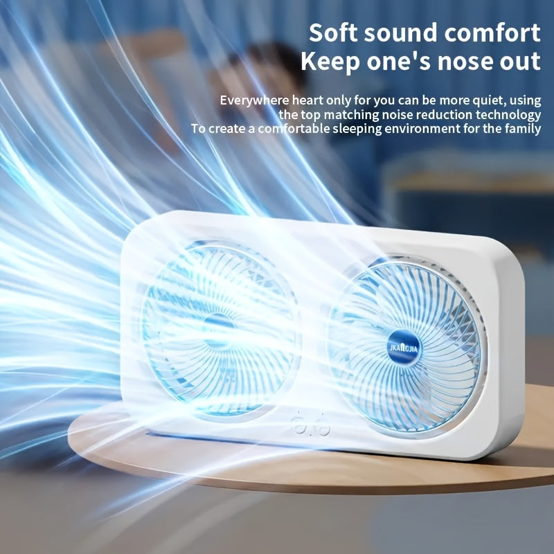 Rechargeable Dual Head Portable Table Fan