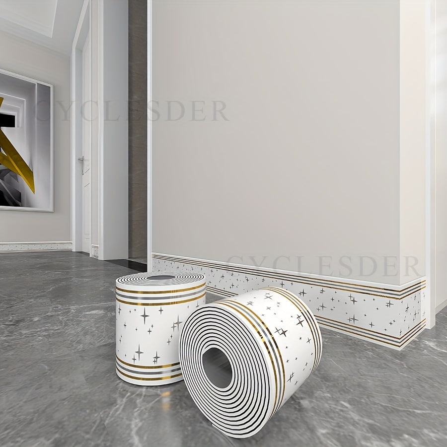 2 Rolls 197 inches x 3.94 inches European Style Marble Tile Panel Wallpaper