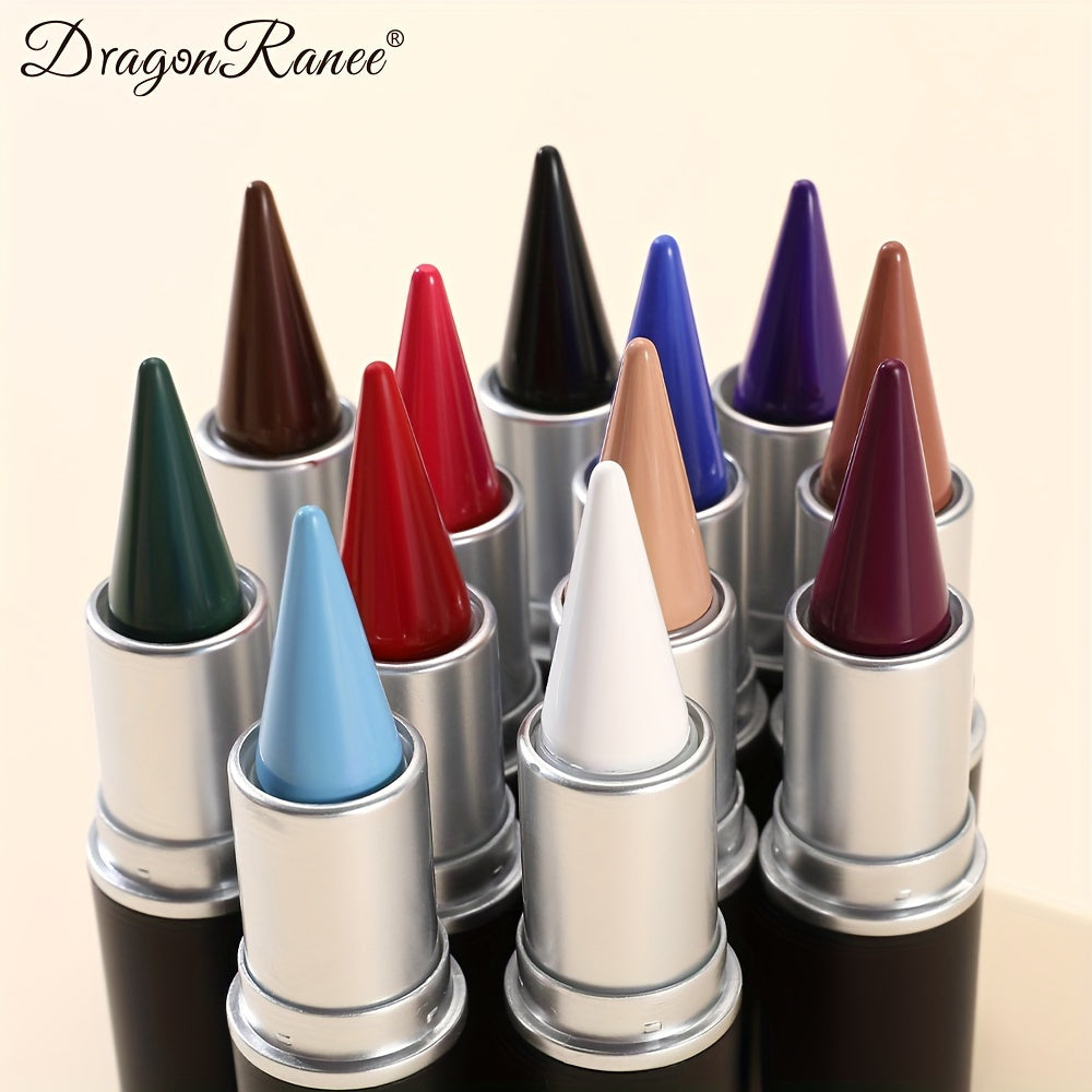 12pcs Long-lasting Waterproof Automatic Rotating Color Eyeliner Case