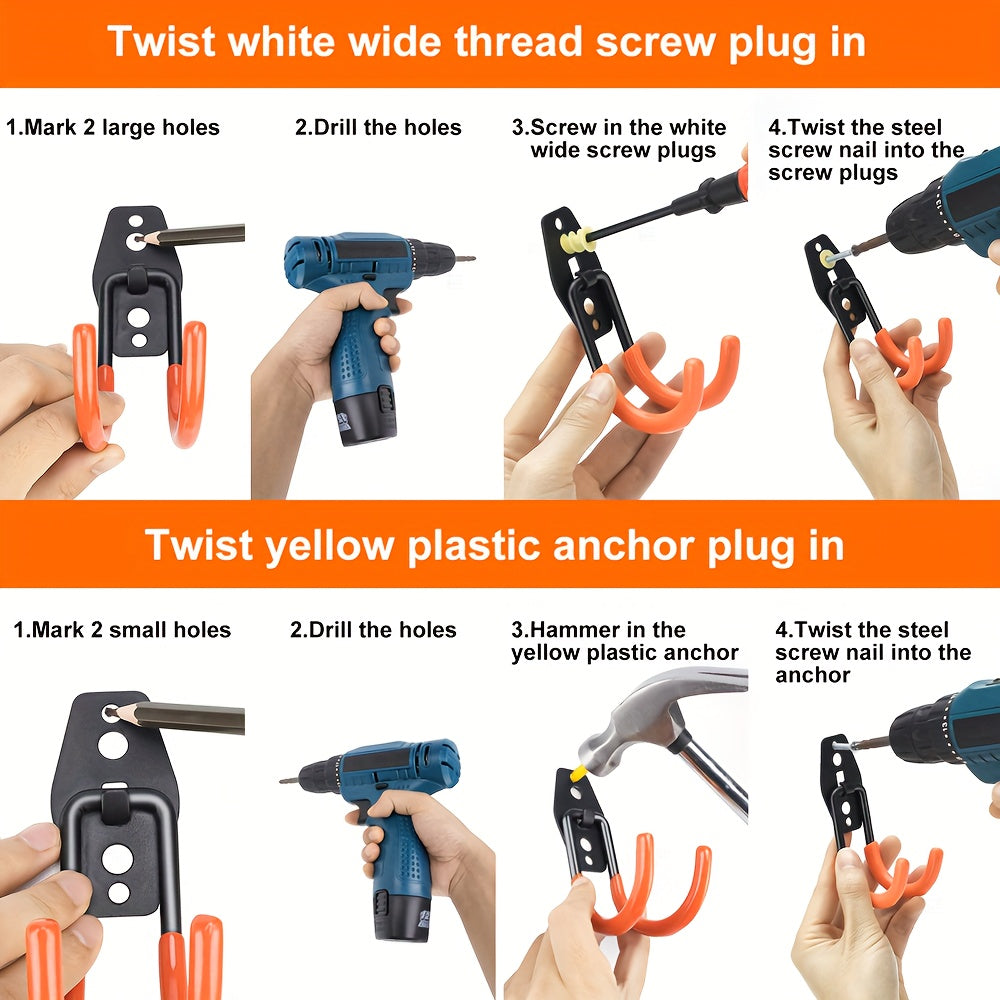 16-Piece Heavy-Duty Steel Garage Hooks