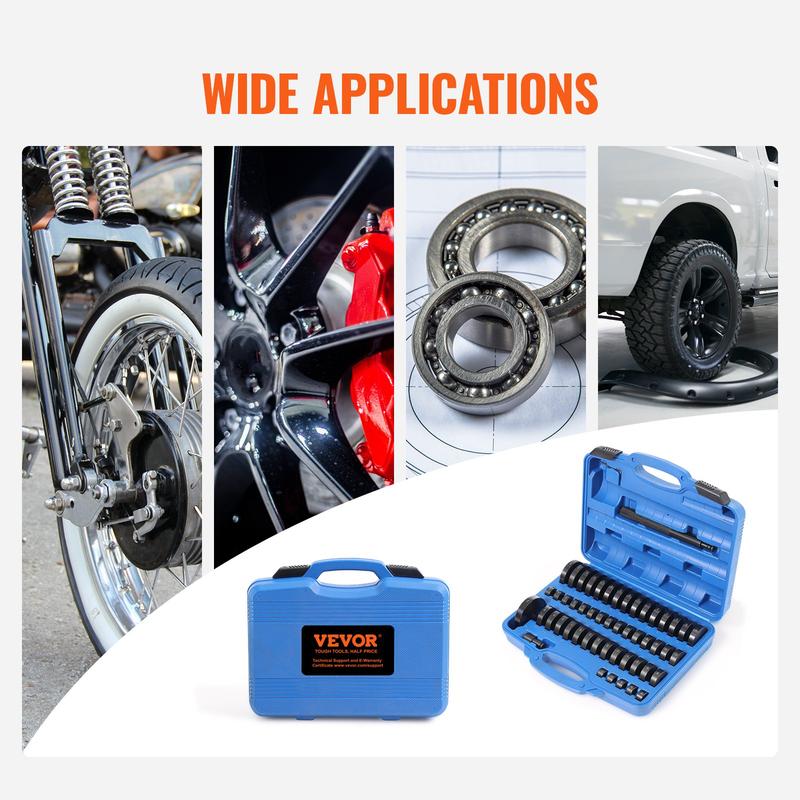 52-piece wheel bearing installation tool set