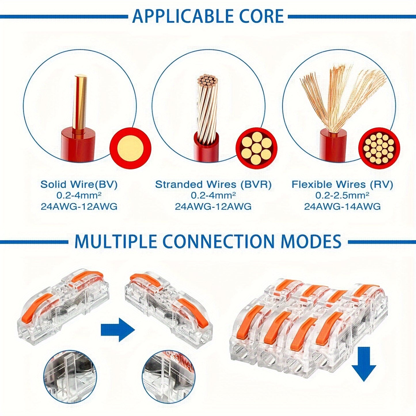 100pcs  Quick Connect Wire Connectors
