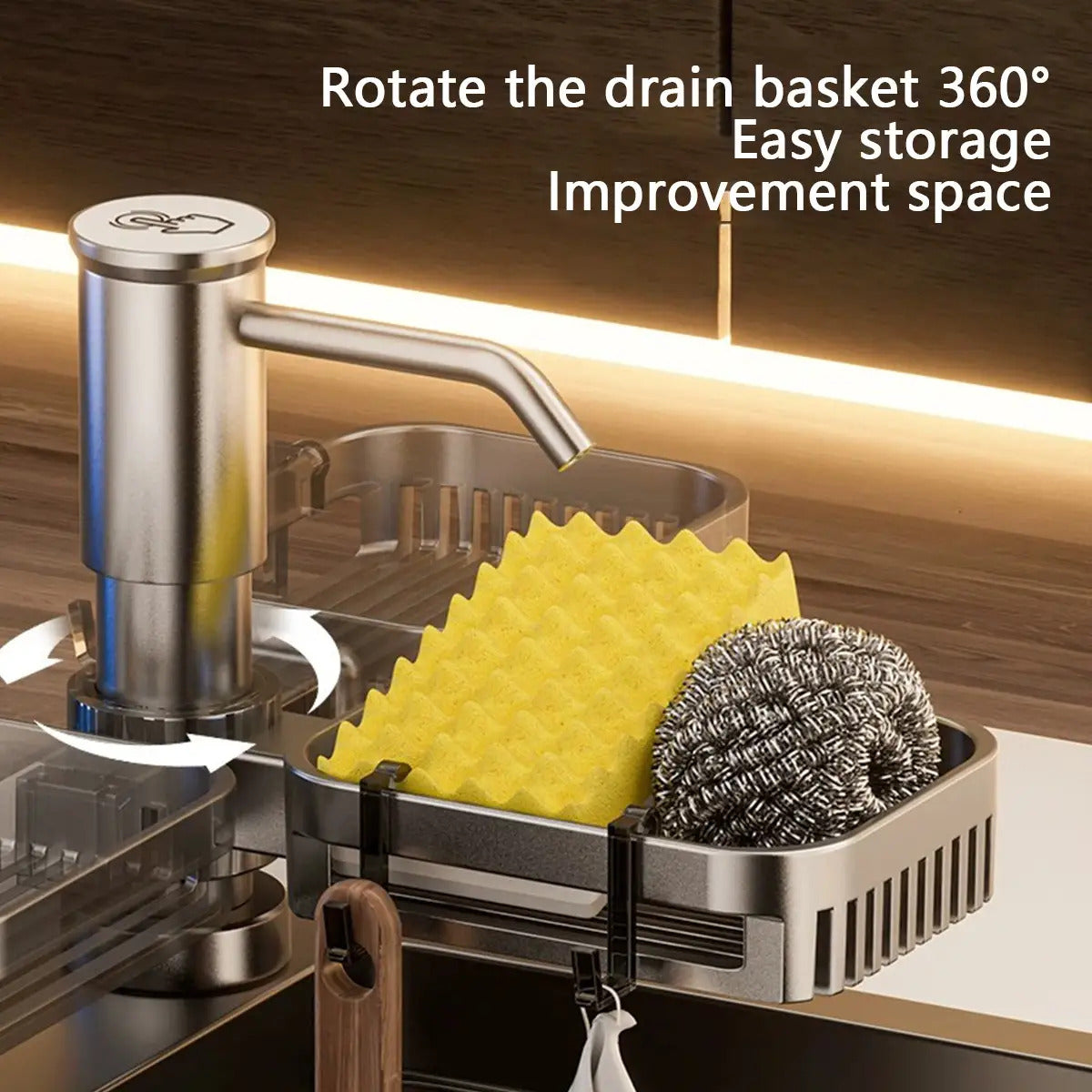 Stainless Steel Built-In Kitchen Sink Soap Dispenser