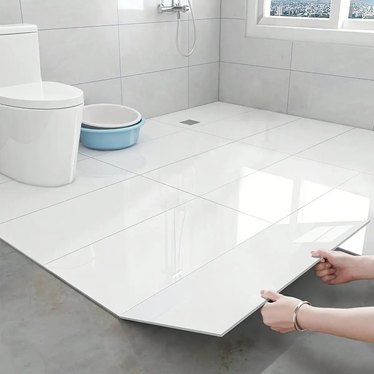 14pcs Glam Style Marble Pattern Wall Stickers