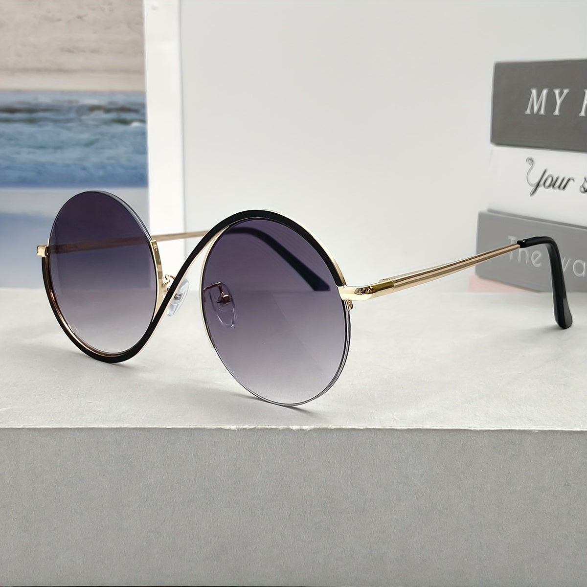 Stylish S-Shaped Round Fashion Glasses for Women & Men