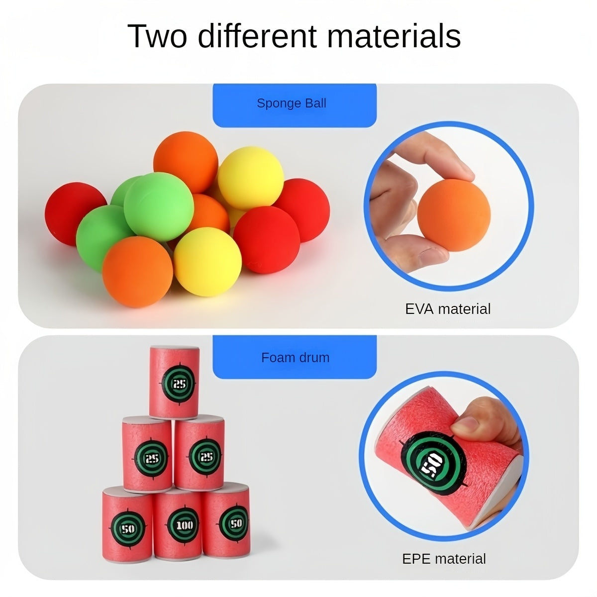 12pcs Blue and Green Interactive Archery Game Set with Colored Balls