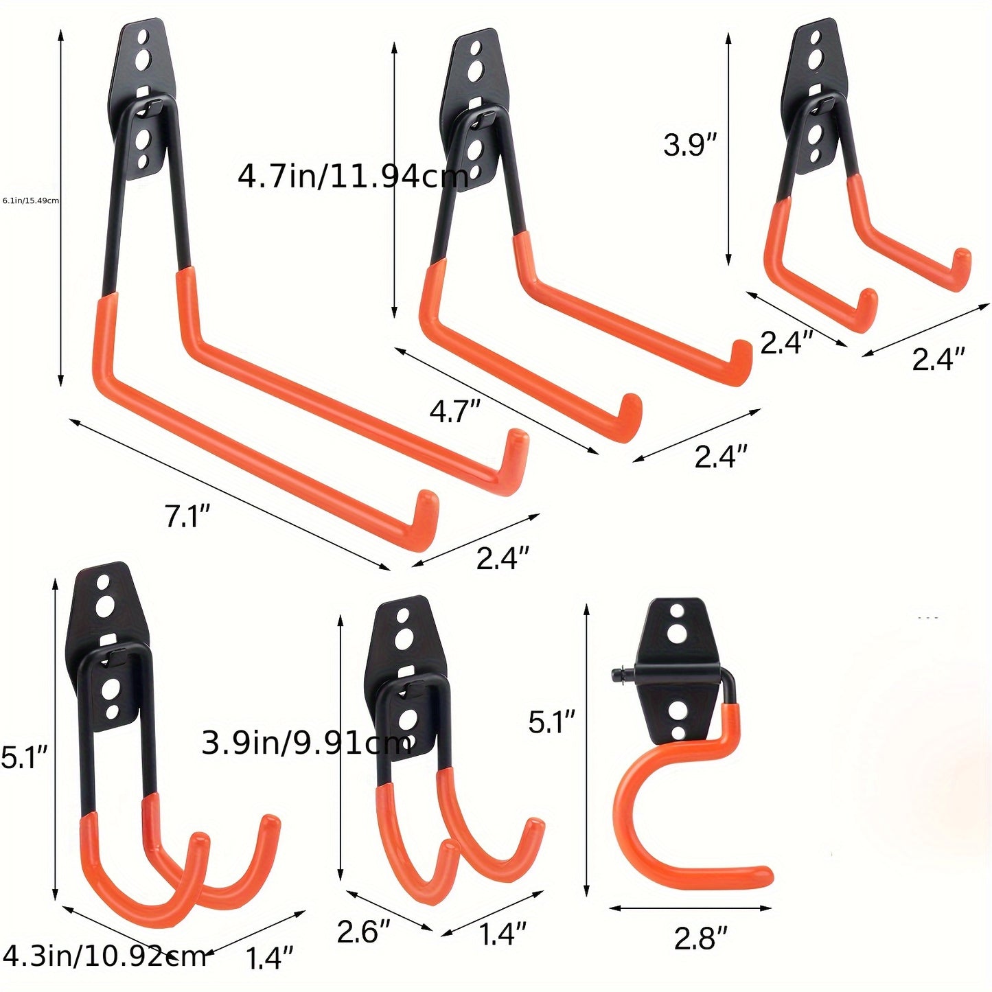 16-Piece Heavy-Duty Steel Garage Hooks