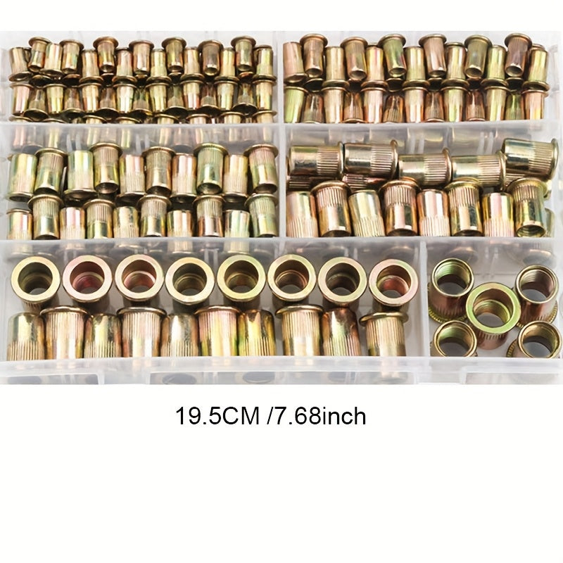 320pcs Colored Zinc Plated Rivet Nuts M3-M12 Set
