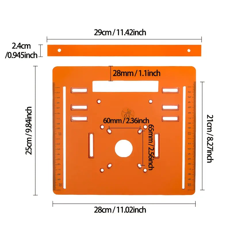 1pc universal cutting machine base plate kit, suitable for woodworking circular saws, with laser scale and adjustable positioning rail, woodworking auxiliary tool.