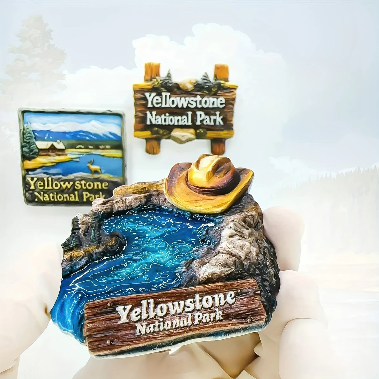 World scenery refrigerator magnets, themed creative refrigerator magnets, kitchen iron decoration