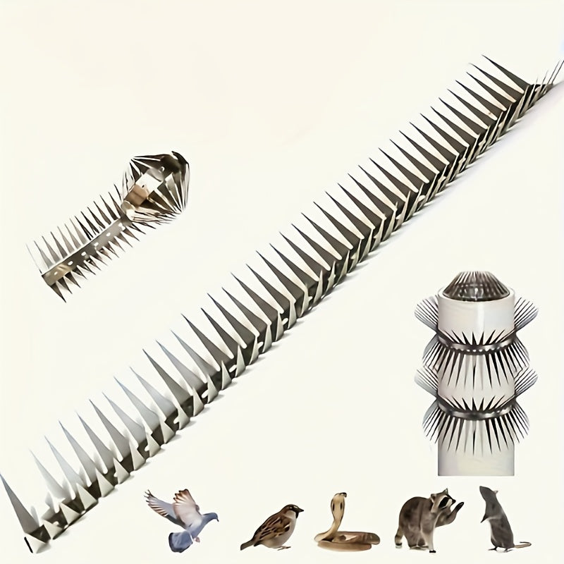 1 Roll Stainless Steel Anti-Climb Spikes - Heavy-Duty Rust-Resistant Barbed Wire