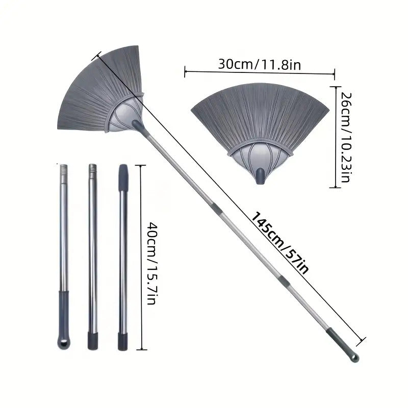 3 Sets of Wall Brooms with Telescopic Rods