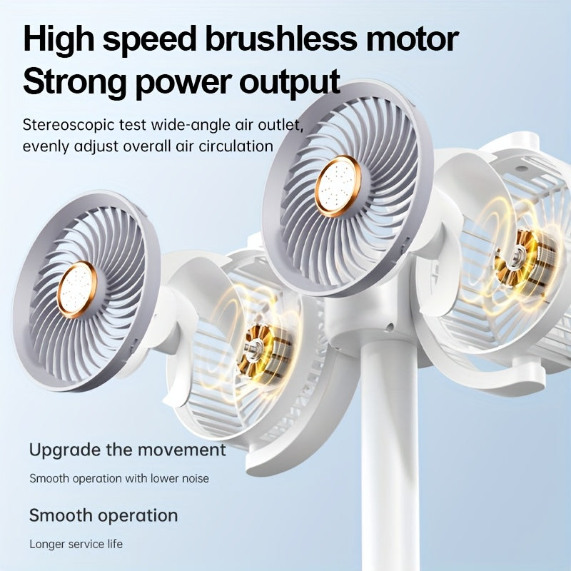 Rechargeable Night Light Double-Head Fan