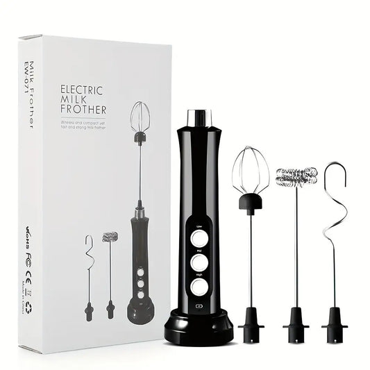 1pc Rechargeable 3-in-1 Electric Milk Frother