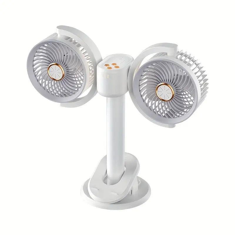 Rechargeable Night Light Double-Head Fan