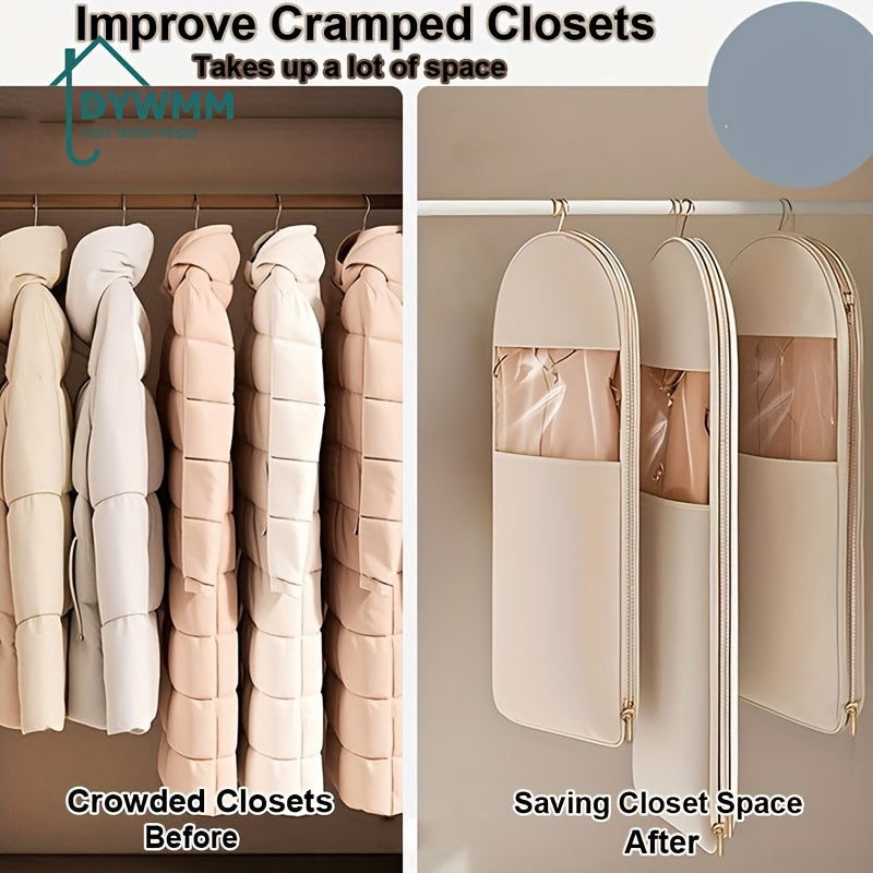 Space Saving Hanging Garment Bag with Self