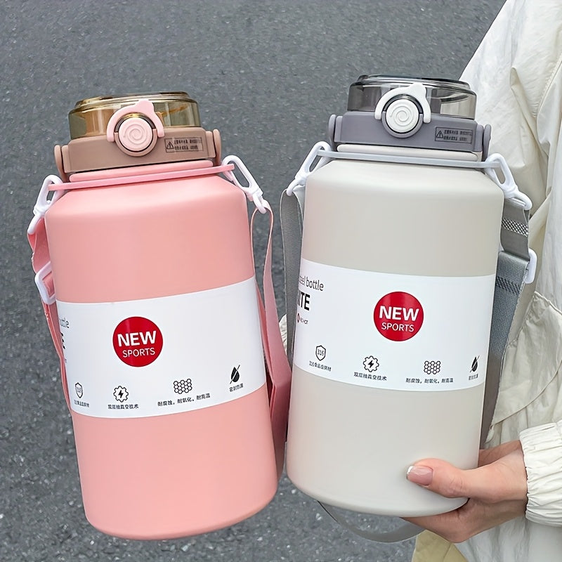 1pc Stainless Steel Insulated Tumbler 1000ml Large Capacity with Handle