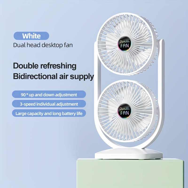 powerful dual-head fan, suitable for outdoor camping