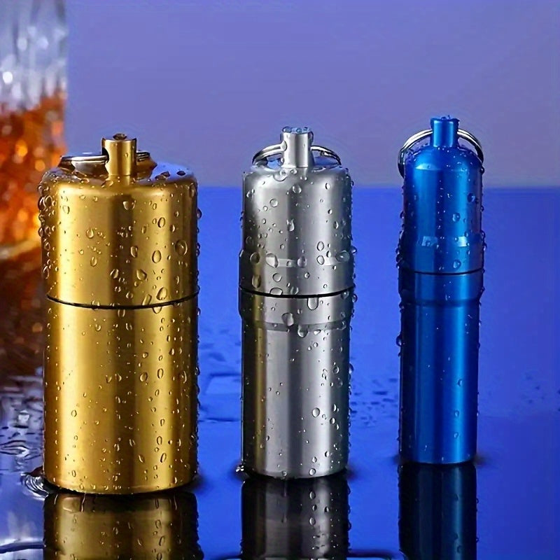 1pc Sleek Brass-Toned Waterproof Metal Cigarette Case