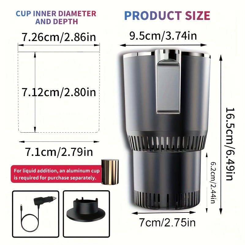 2-in-1 Car Cup Cooler & Heater with LED Temperature Display