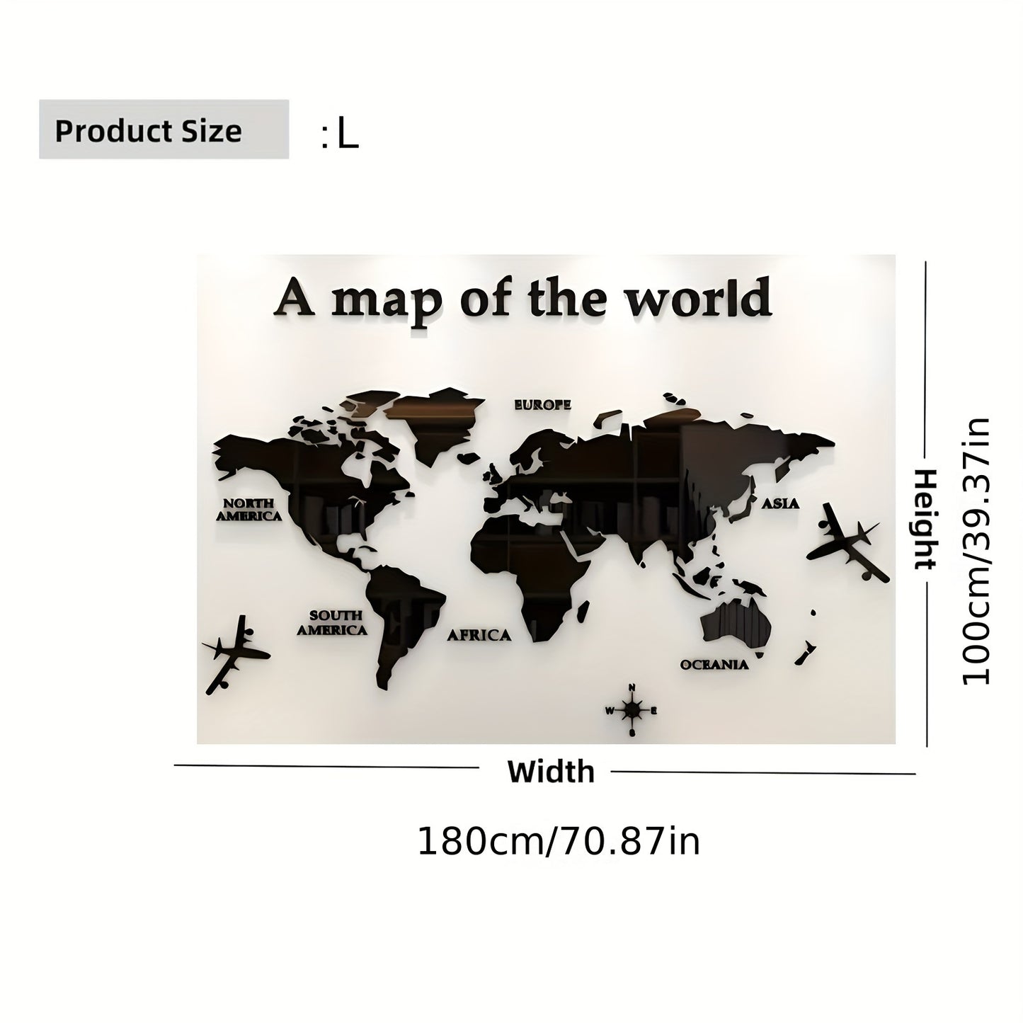 2025 New 3D World Map Wall Sticker