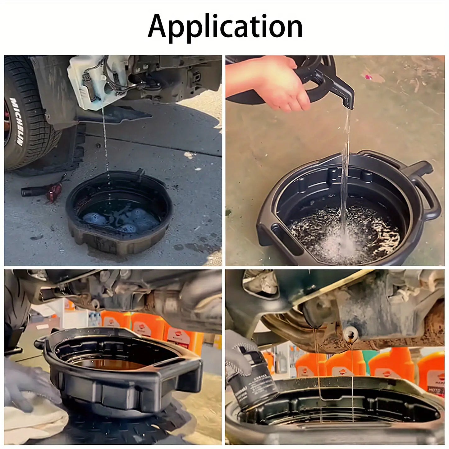 1pc Thickened Car Drain Pan- Large Capacity Waste Engine Oil Collector