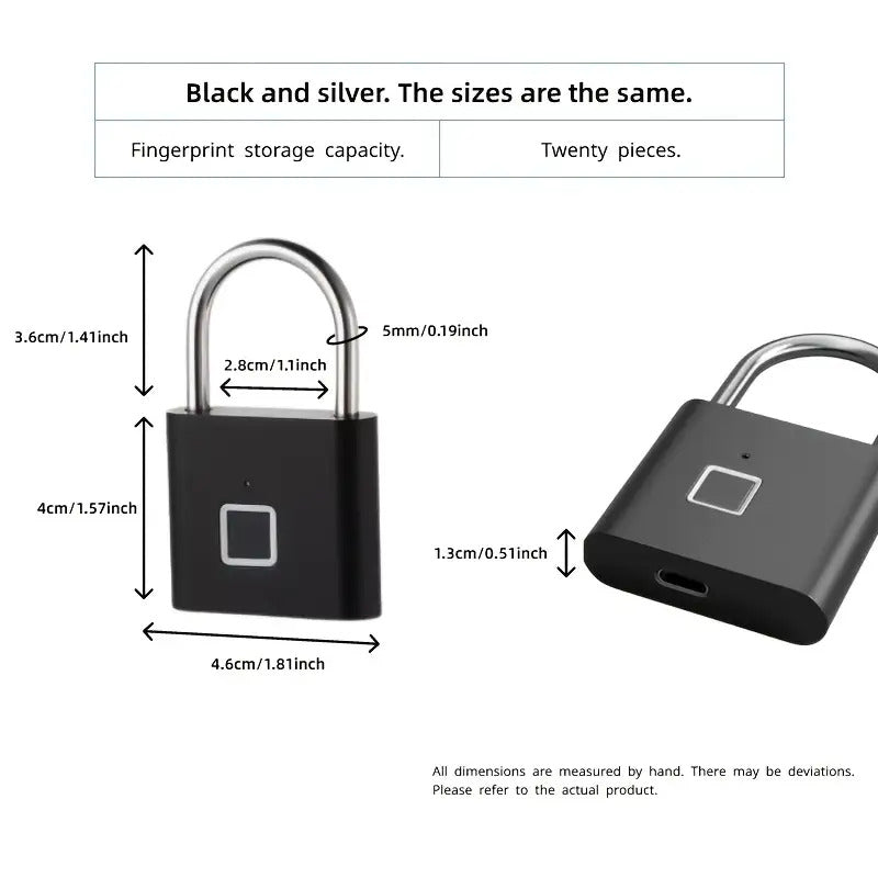 The brand-new upgraded USB Micro-B fingerprint padlock