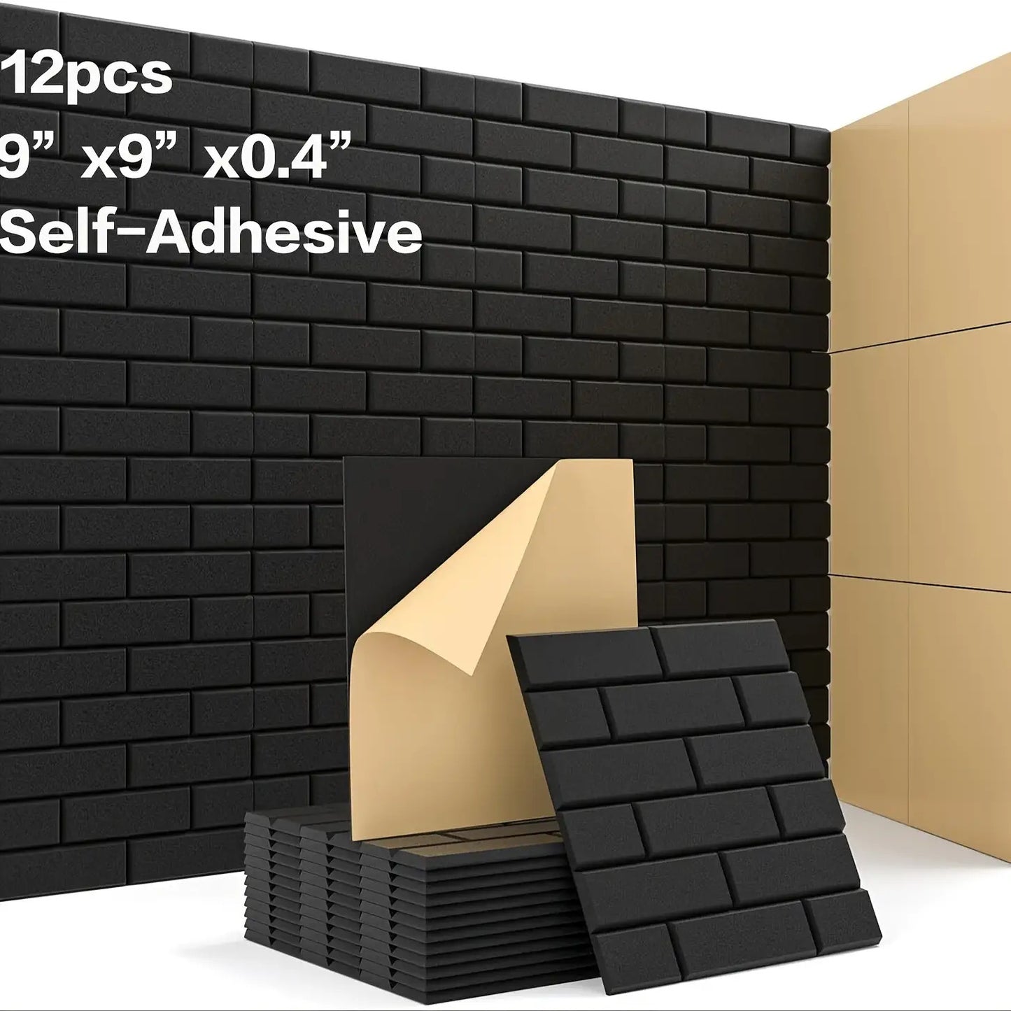 12pcs Self-Adhesive Soundproof Wall Panels
