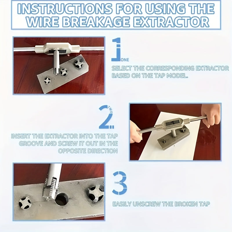 10pcs High-Speed Steel Tap Extractor and Thread Removal Tool Set