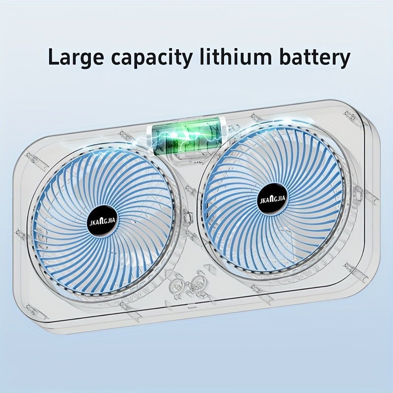Rechargeable Dual Head Portable Table Fan