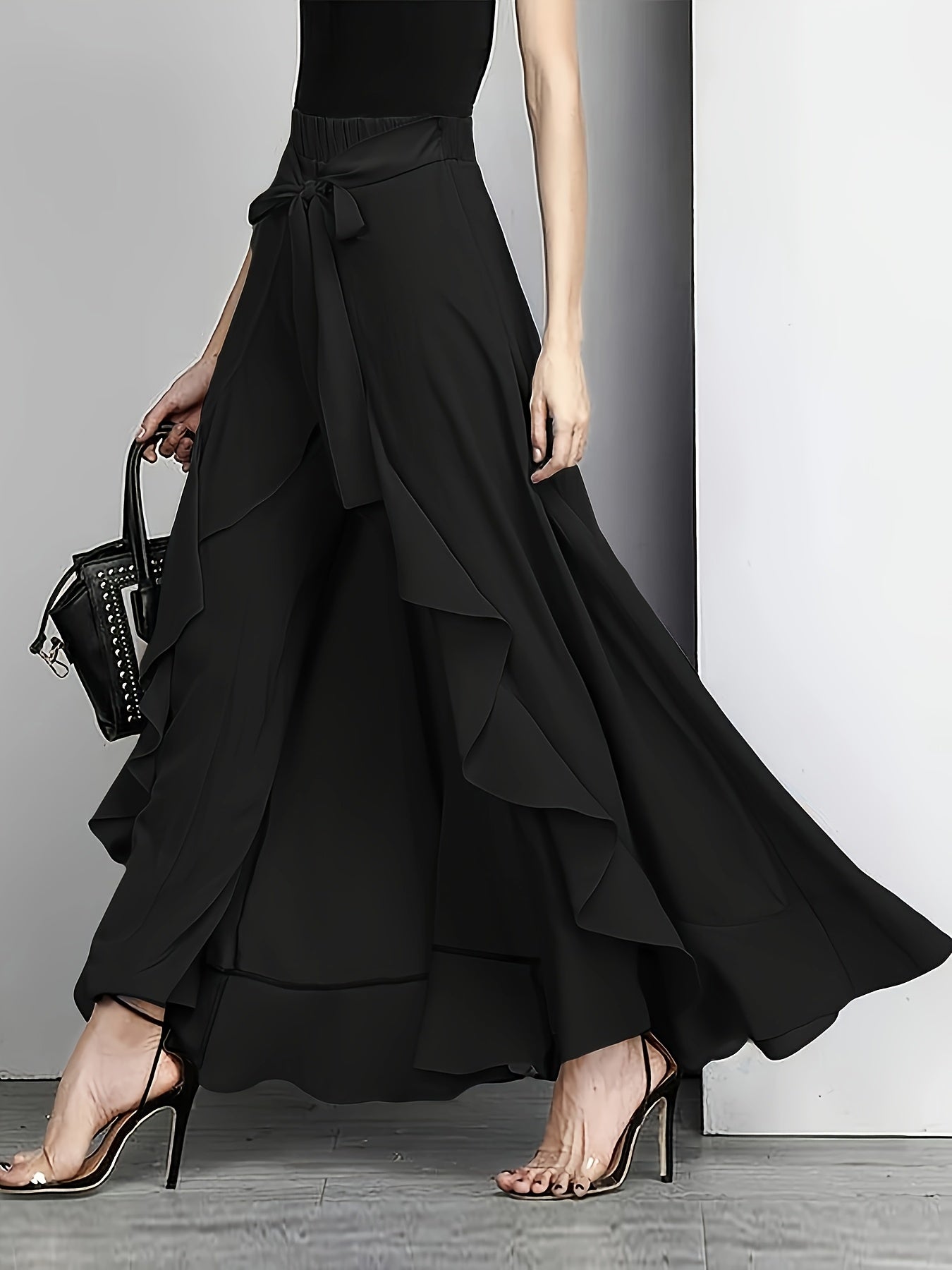 New autumn high waist chiffon pants