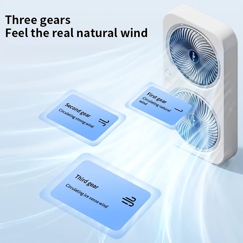 Rechargeable Dual Head Portable Table Fan